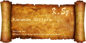 Karakas Szilvia névjegykártya
