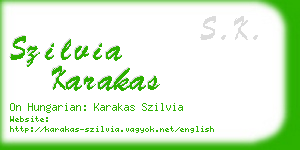 szilvia karakas business card